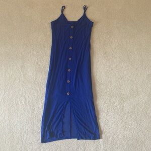 Express Royal Blue Button-Down Midi Dress